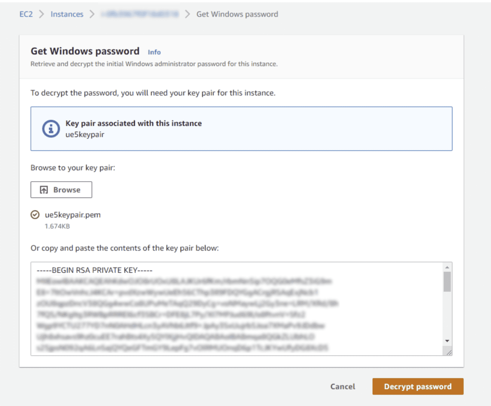 Get windows password for the running server.