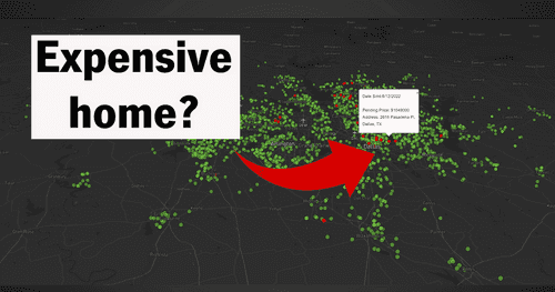 Interactive tutorial of data exploration using August 2022 real estate sales data from Dallas.